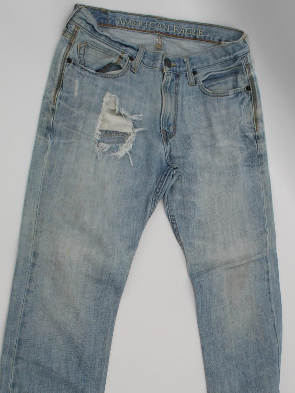 AMERICAN EAGLE Original Straight Distressed Denim Jeans 32 x 32‎ Grunge